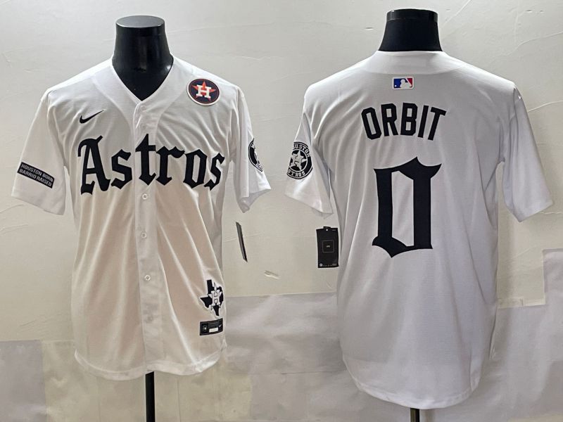 Men 2025 Houston Astros #0 Orbit White Five generations Joint Name Nike MLB Jersey style 11->houston astros->MLB Jersey